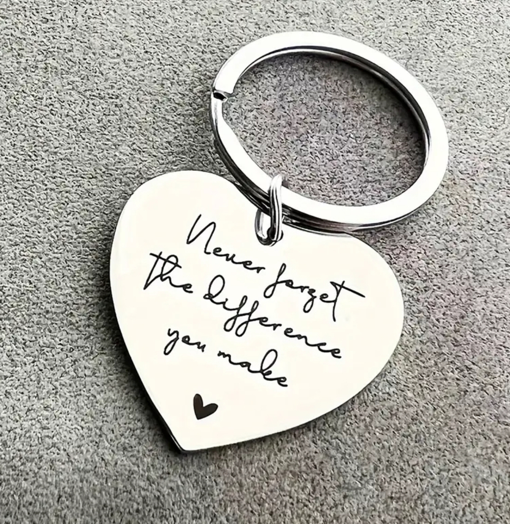 3/$25 Never Forget The Difference You Make Stainless Steel Keychain NEW